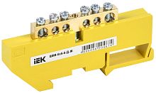 Шина неизолированная IEK PE "земля" ШНИ-6х9-6-Д-Ж 6 групп желтый картинка 